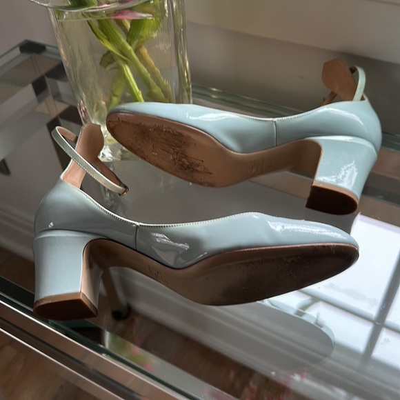 Valentino baby blue patent block heel with strap - Picture 6 of 11